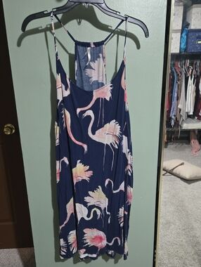 Soma Navy Blue Flamingo Cool Nights Pj Dress